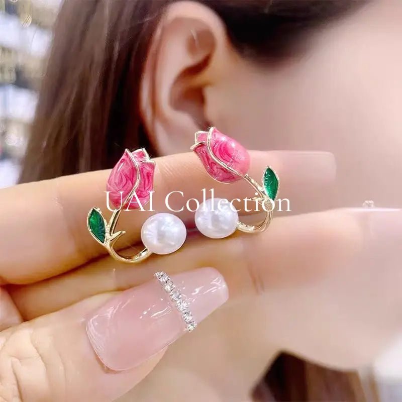 Flower Pearl Studs - Uai Collection