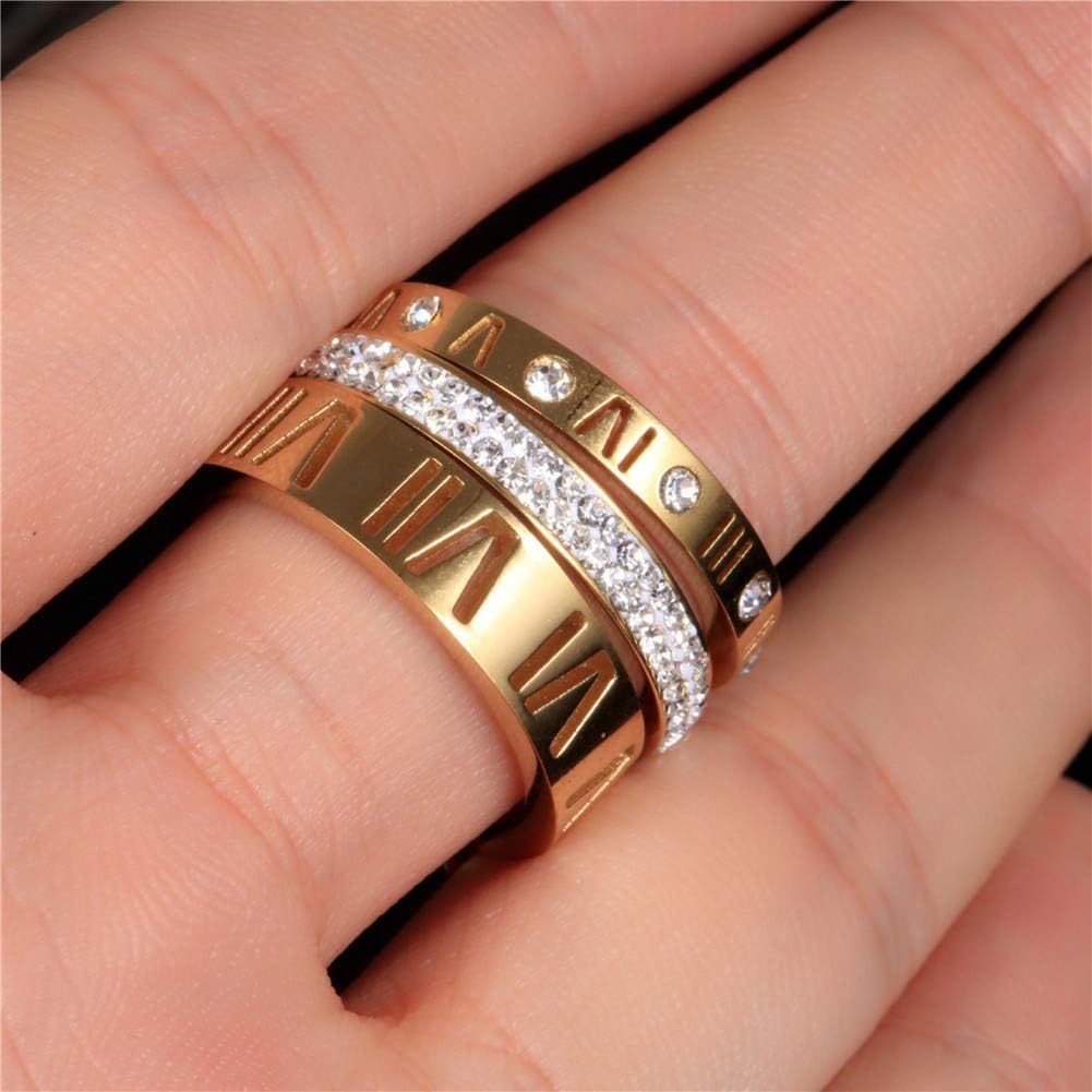 Three Layers Roman Numerals Ring for Women