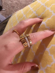 Three Layers Roman Numerals Ring for Women