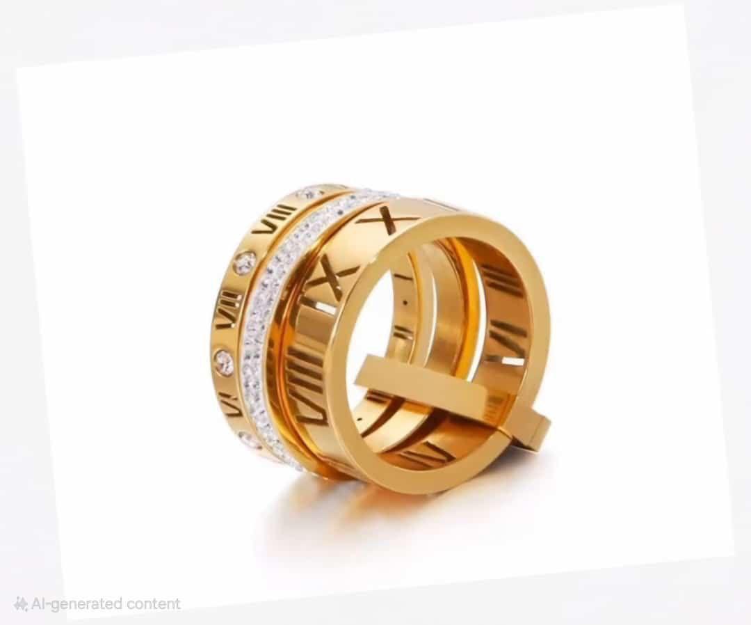 Three Layers Roman Numerals Ring for Women
