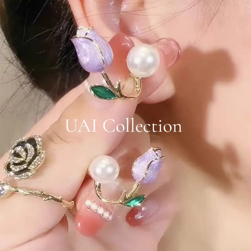 Flower Pearl Studs - Uai Collection