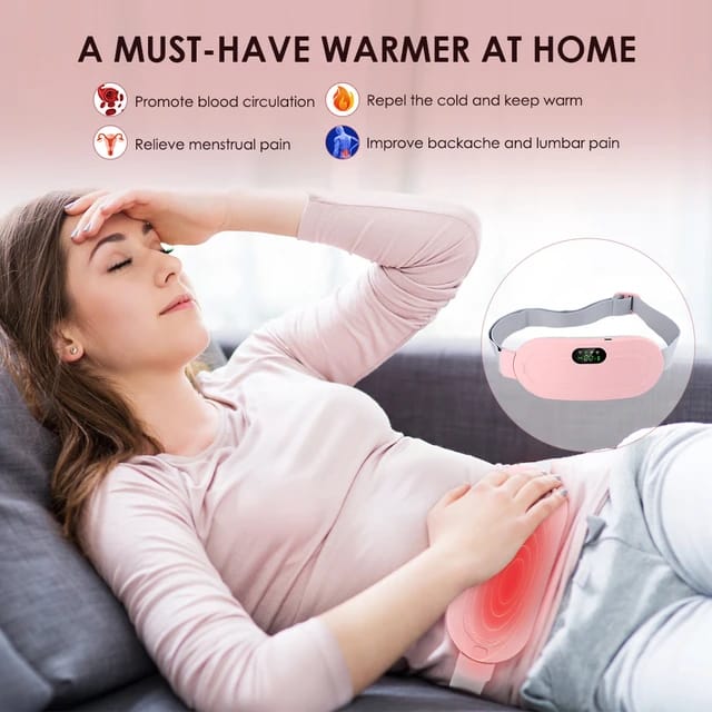 Heating Pad Period Menstrual Cramp Relieve Therapy Vibration Massager Heating Belt - Uai Collection