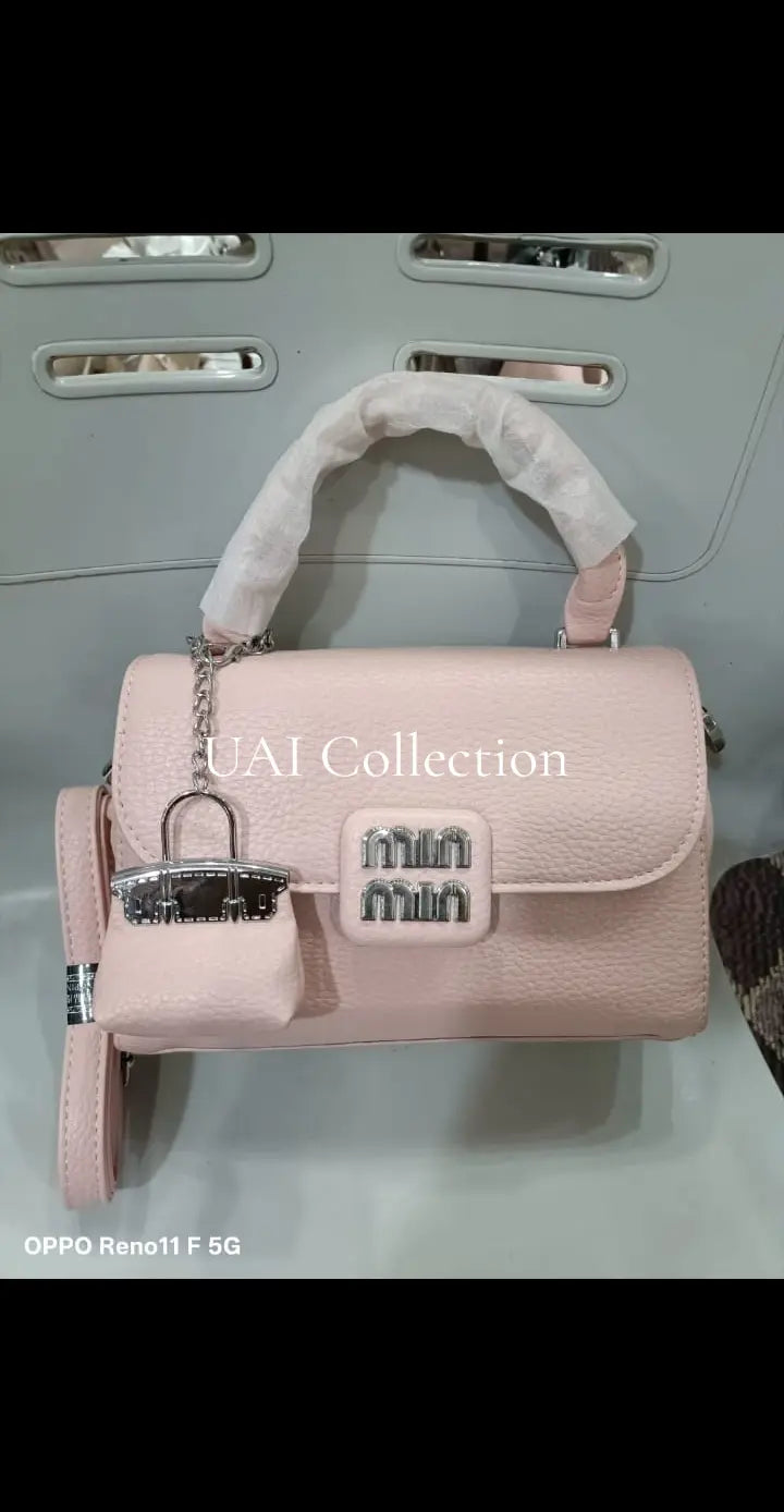 Stylish Hand Bag With Mini Bag Keychain