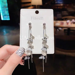 Golden Silver Butterfly Dangler Earrings 🦋