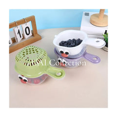 Fruit And Vegetable Drain Basket, 2 In 1 Cute Duck Basket With Handle, Mini Fruit Washing Basket
