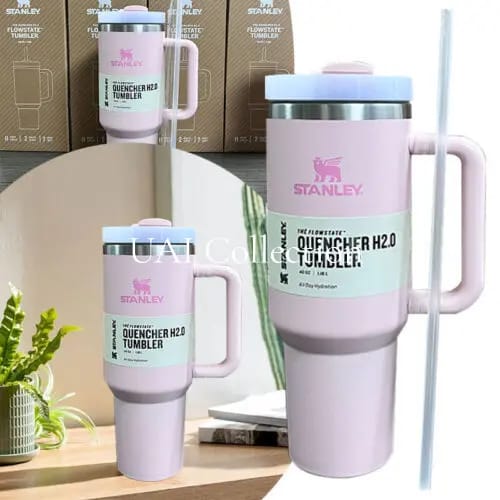 Stanley Cup 40oz Tumbler | Premium Stainless Steel Leak Proof Vacuum Insulated Travel Mug with Handle & Straw | Hot & Cold Water Bottle Flask | Durable & Reusable for Office, School, University & Travel - Uai Collection