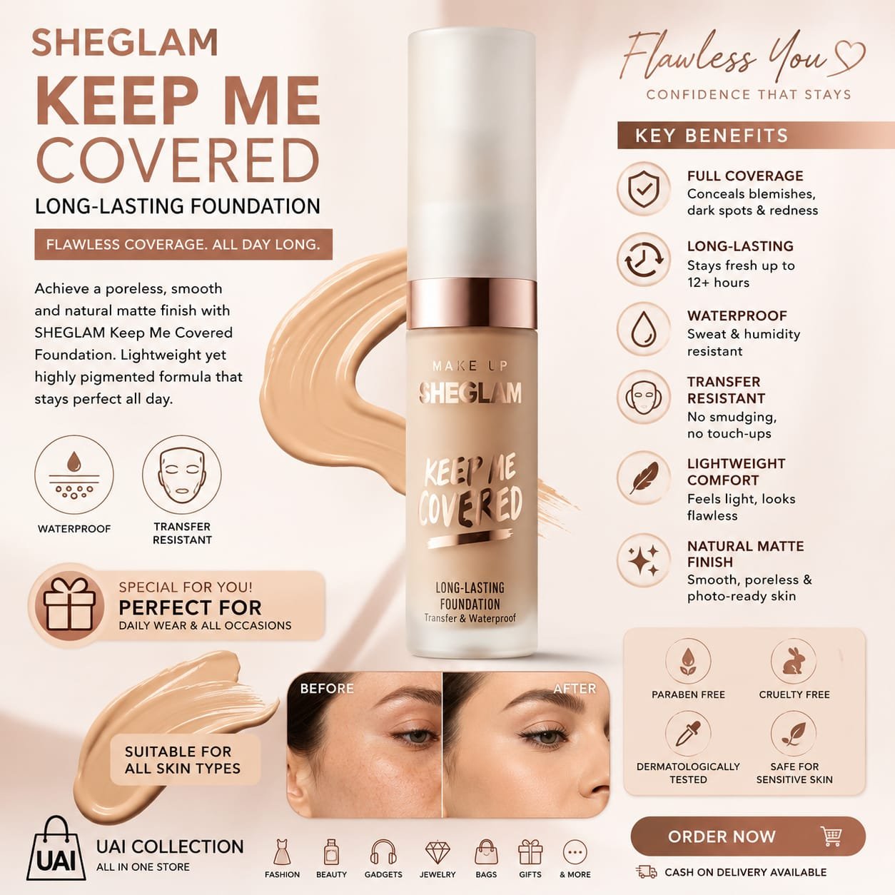 SHEGLAM Keep Me Covered Long-Lasting Foundation - view 4