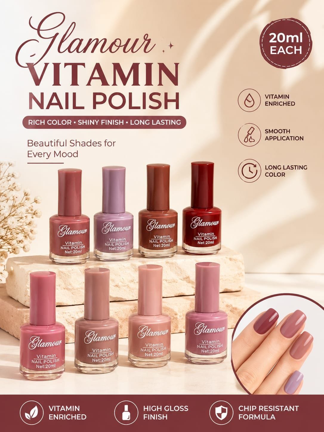 Glamour Vitamin Nail Polish 20ml alternate view