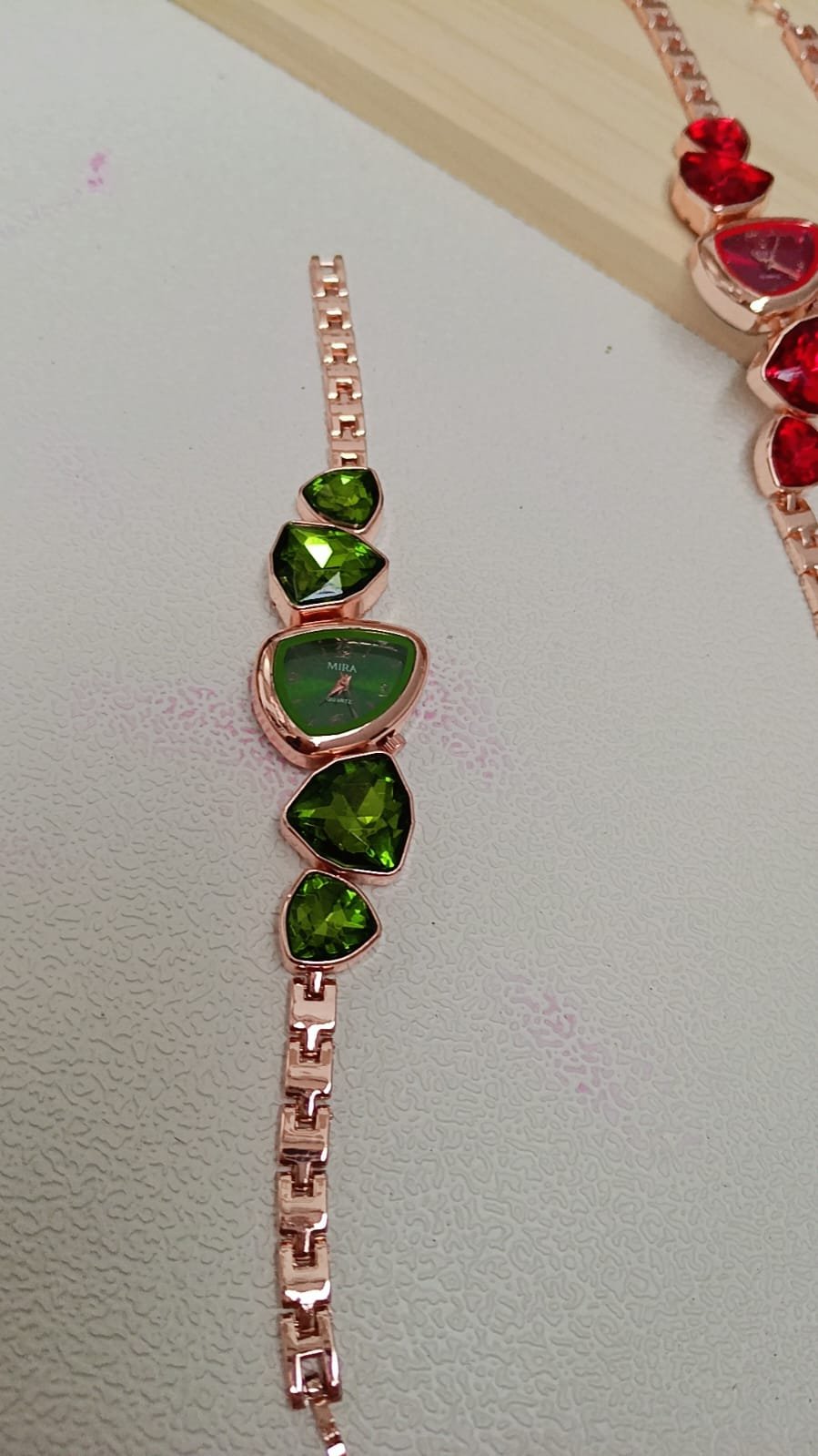 Luxury Crystal Gemstone Chain Link Bracelet Watch - view 4