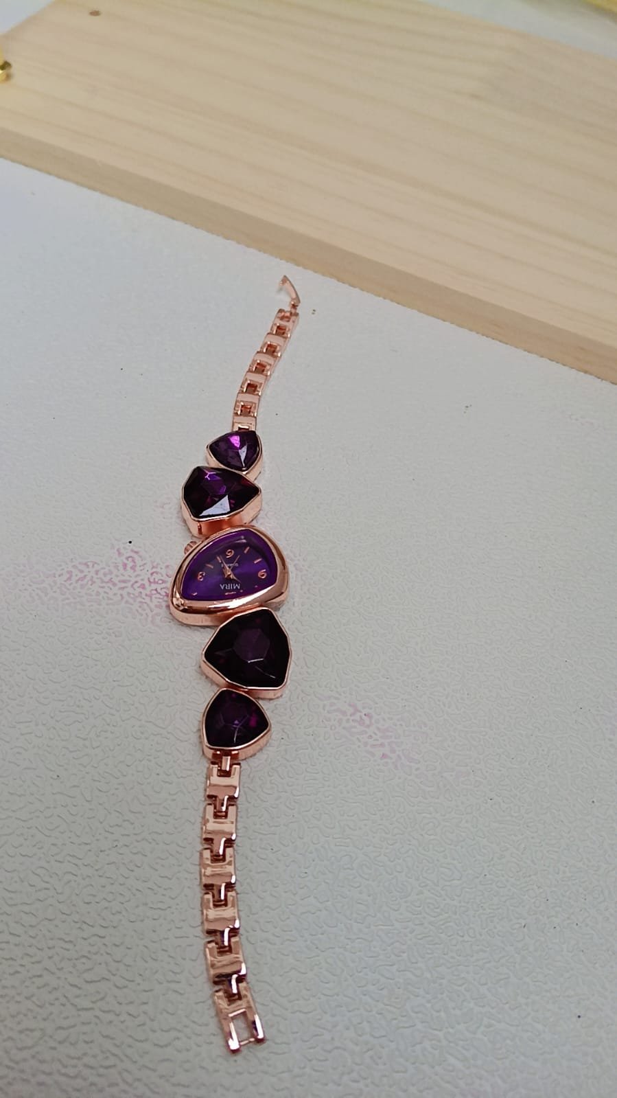 Luxury Crystal Gemstone Chain Link Bracelet Watch - view 5
