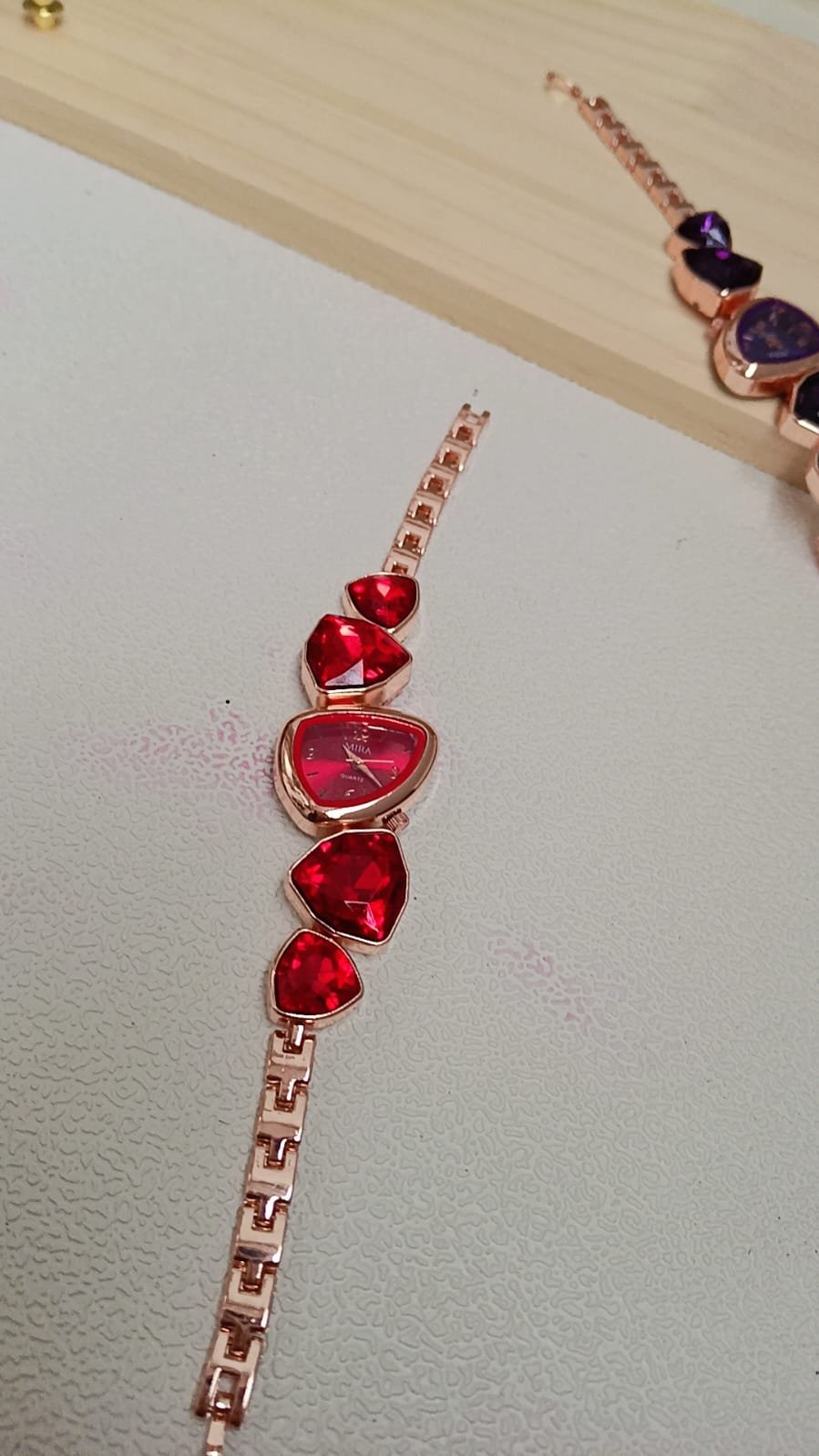 Luxury Crystal Gemstone Chain Link Bracelet Watch - view 6